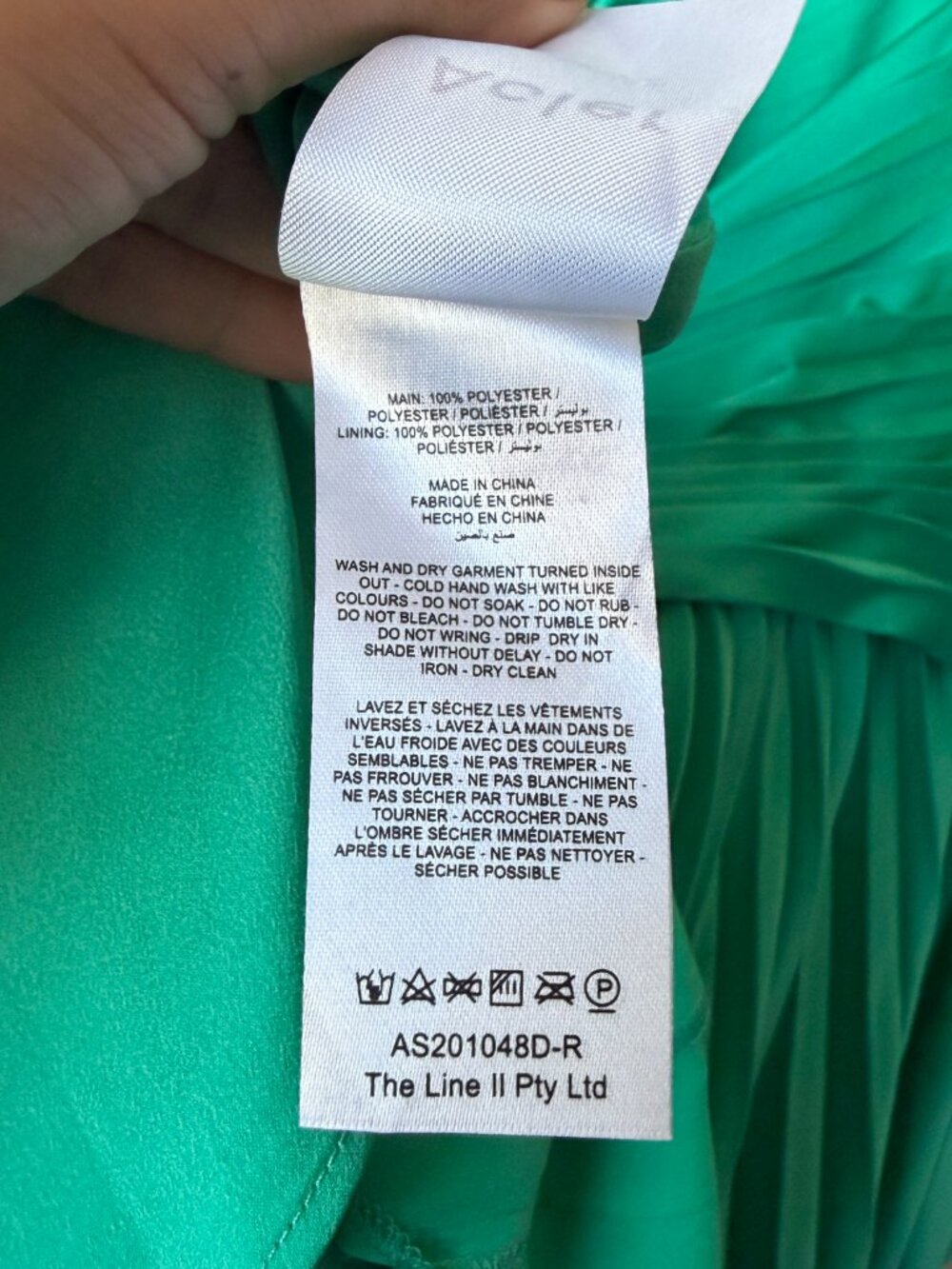 NWT Acler Palms Pleated Midi Dress in Electric Green Size 10 - Picture 9 of 9